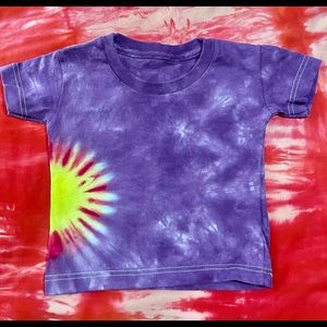 New Tie Dye Sz 18M Space Sun Purple T-shirt Dyed